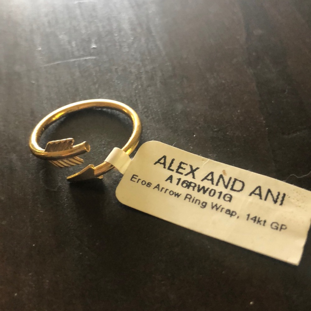 Alex and Ani 14k gold gp arrow ring NWT